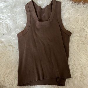 brandy melville - cropped ribbed cotton tank top